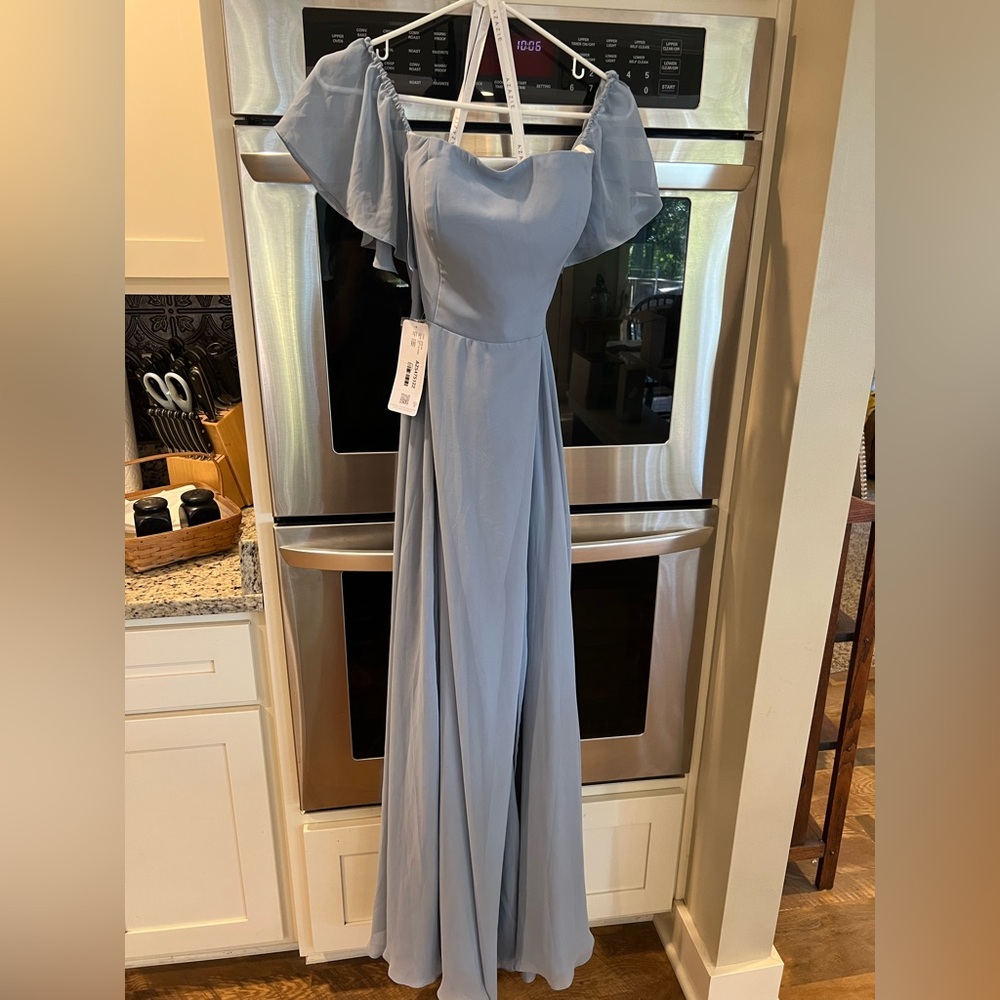Elegant Blue Off-Shoulder Dress